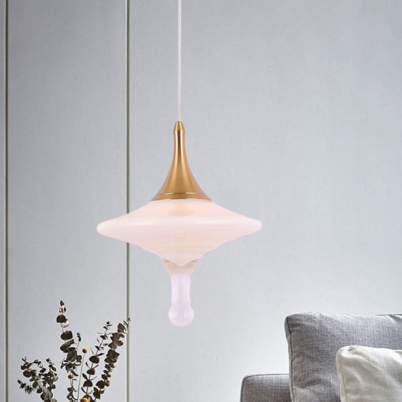 Druppel eettafel ophanging hanger crème matte glas 1 bol minimalistisch creatief plafondlicht in goud