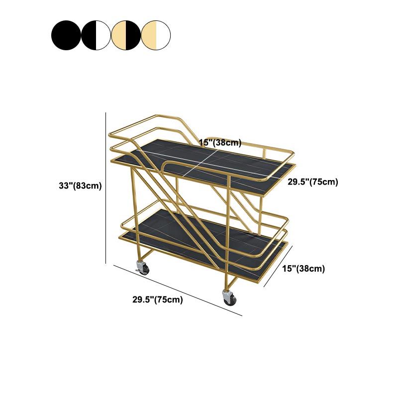 Contemporary Metal Prep Table 32.68"H Rolling Prep Table for Dining Room