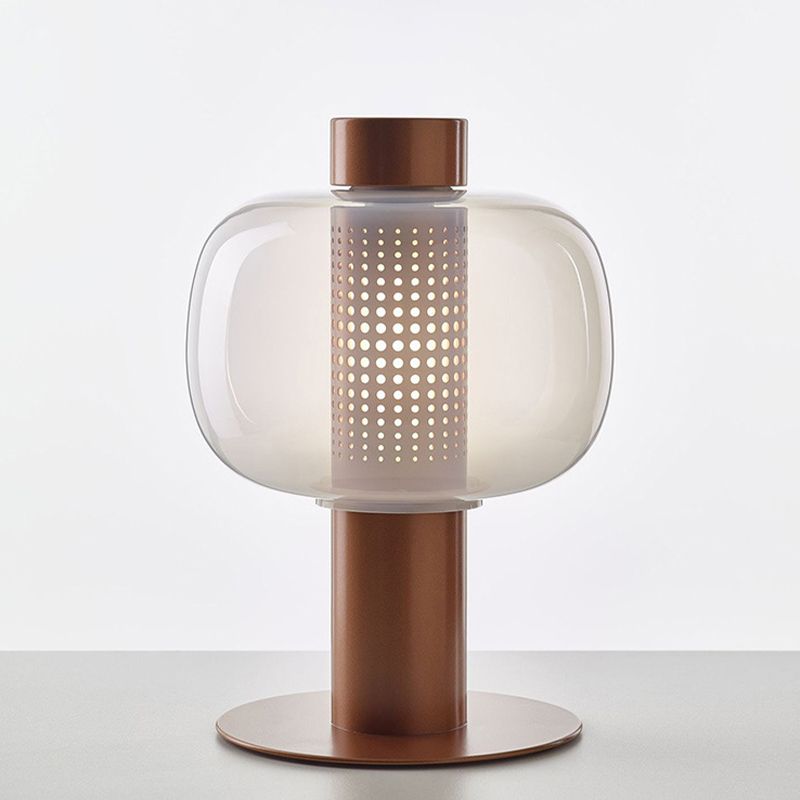Modern Creative Table Lamp Lacquered Iron Indoor Table Lamps with Glass Shade