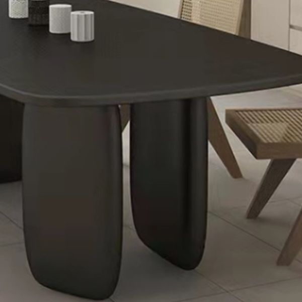 Modern Style Dining Wood Table Dining Rectangle Table with Wooden Legs