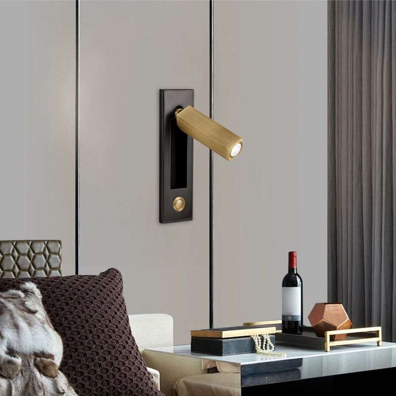 1-Light Rectangle Wall Mount Light Modern Style Metal Wall Sconce Lights