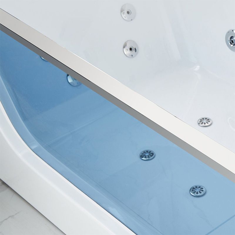 Contemporary Acrylic Back to Wall Bathtub Rectangle Air/Whirlpool/Soaking Bathtub