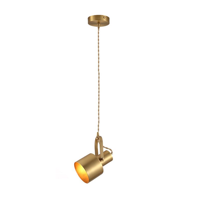 Brass Rotating Torch Pendant Lighting Postmodern 1 Head Metal Hanging Ceiling Light for Living Room
