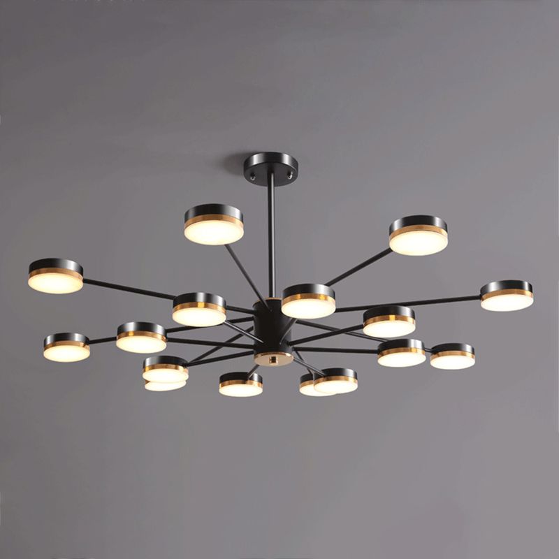 Multi Light Circular Branch Hanging Lights Modern Style Metal Hanging Lighting for Bedroom