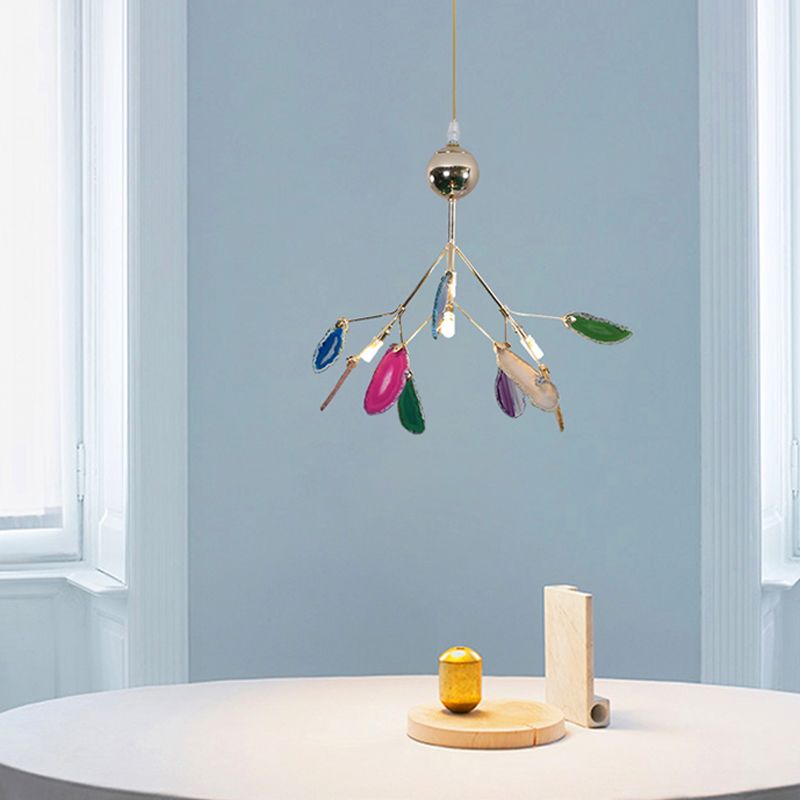 Moderne stijl vuurvliegplafond hanglamp lamp agaat 4/16 lichten woonkamer kroonluchter verlichting in blauw/groen