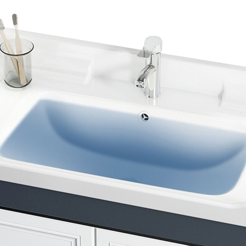 Mirror Bathroom Vanity Freestanding Rectangular Single Sink Metal Frame Vanity with Doors