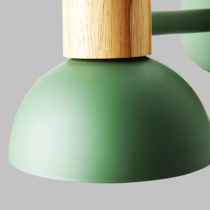 Macaron Style Wall Lamp 1-Light Wall Mount Lamp with Wood for Living Room