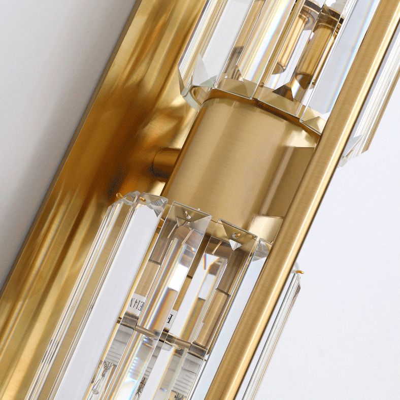 Crystal Half Cylinder Sconce Light Fixture Modern Gold Wall Mounted Light Fixture