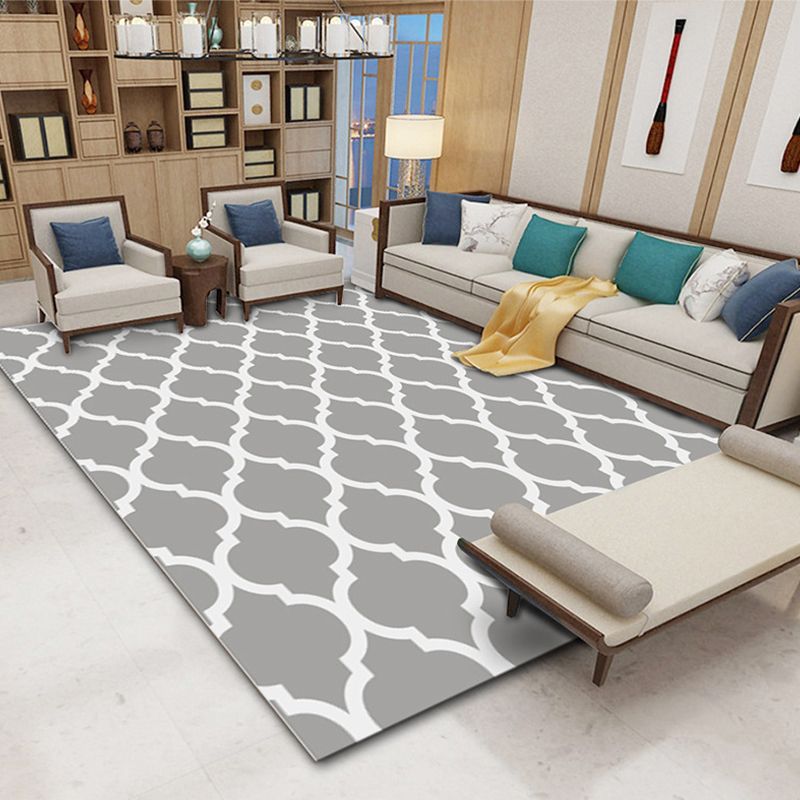 Brown Circle Rug Polyester Modern Area Rug Non-Slip Backing Rug for Living Room