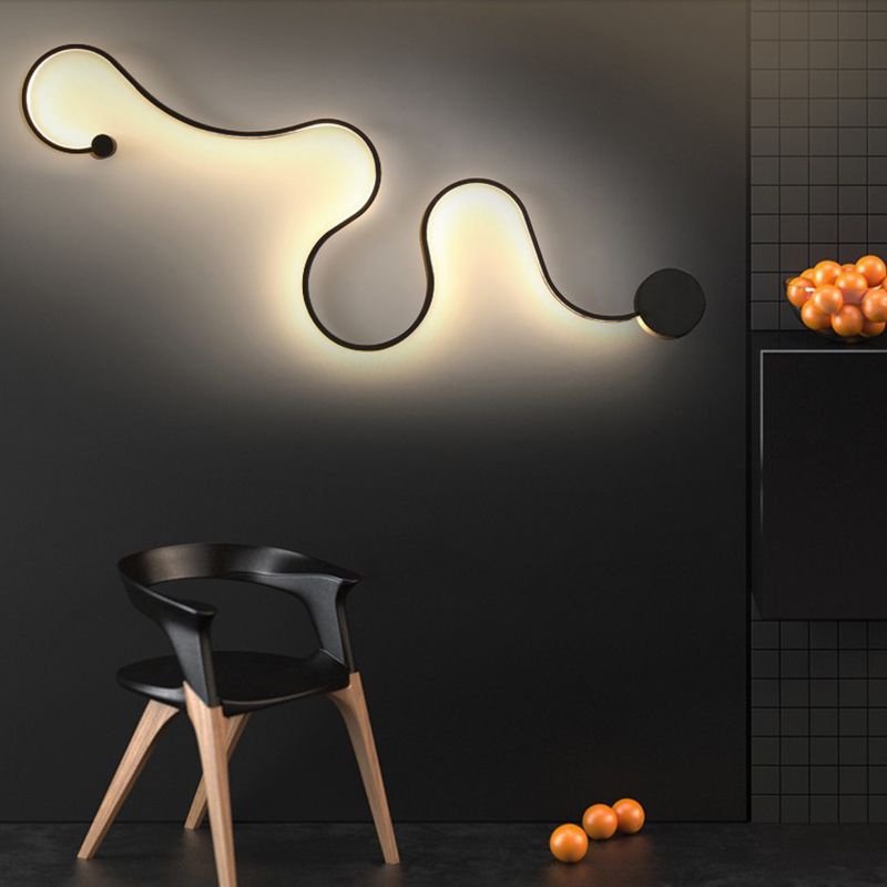 Lumière murale linéaire de style nordique Minimaliste 1 lumière LED LED Ponderie murale pour le salon