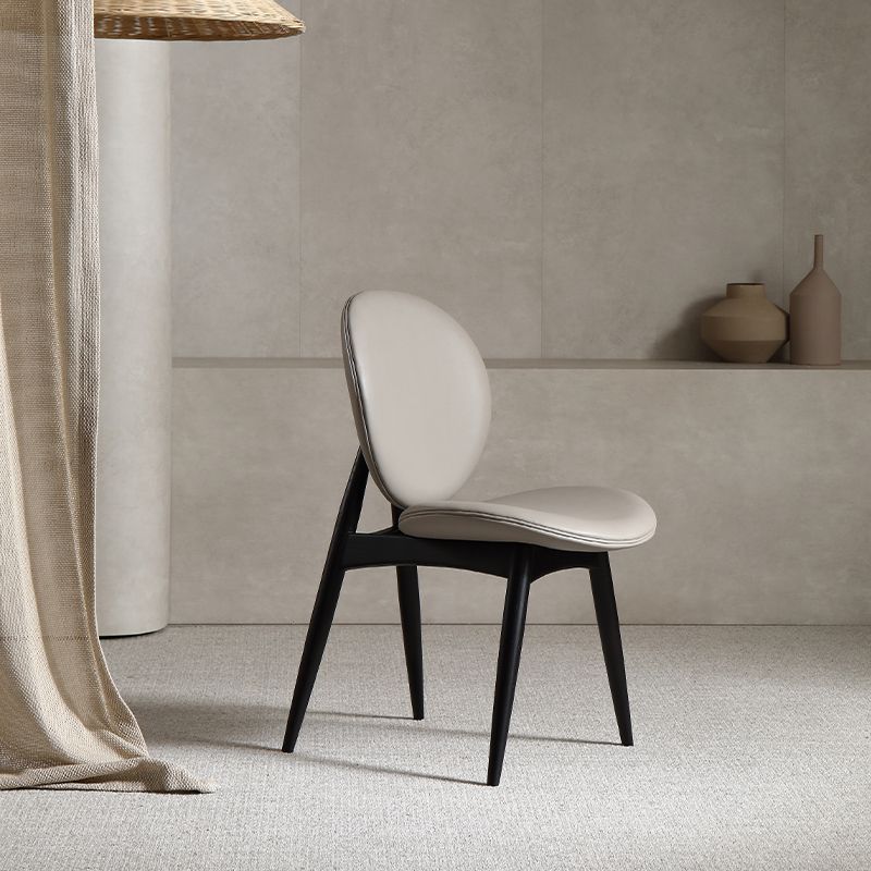 Contemporary Solid Wood Side Chair Upholstered Armless Dining Chair