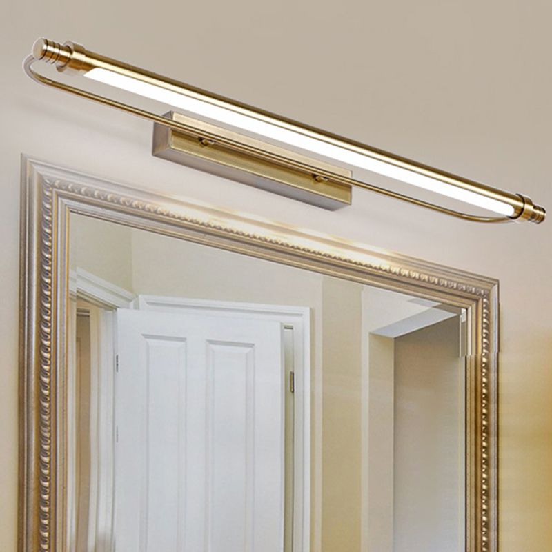 Minimalism Vanity Lighting Metal Wall Light Fixture in Gold for Bathroom