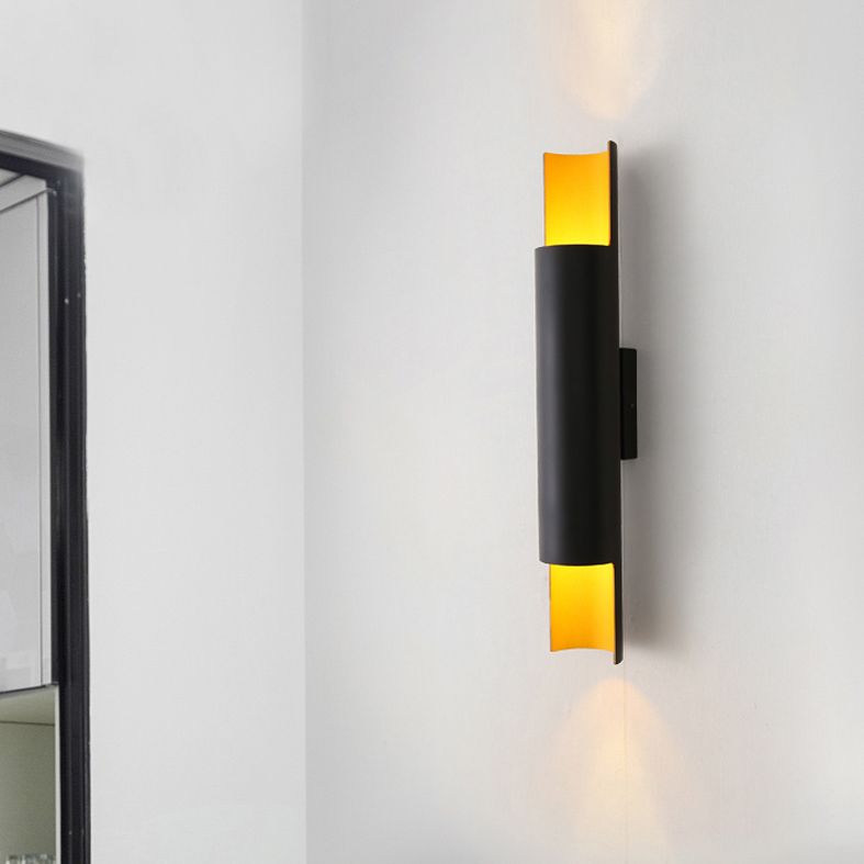 Cilindro Dormitorio Luz de luz Luz de luz Metal Simplicity Lighting Lights en dorado-negro