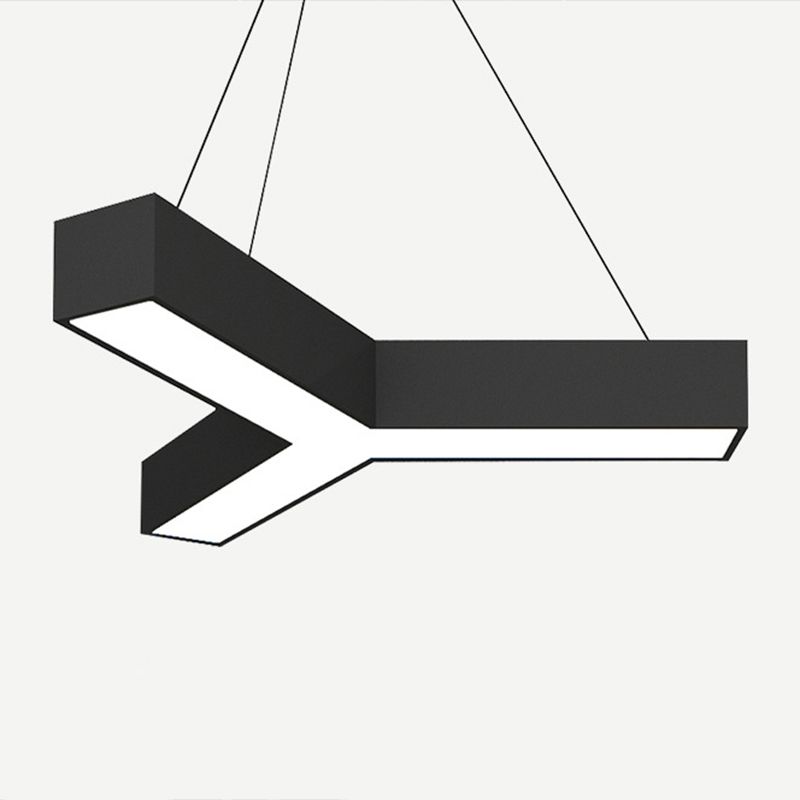 Hedendaagse metalen LED hanglamp Licht bevestiging 1-licht Y-vormig hangend plafondlicht voor kantoor