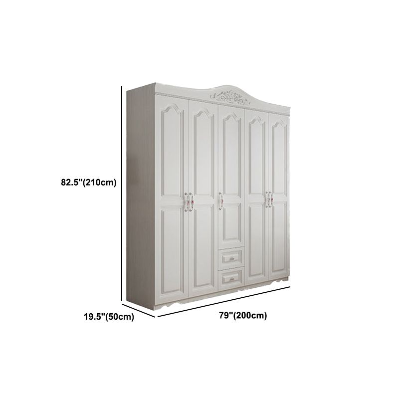 White French Country Wardrobe Armoire Engineered Wood Wardrobe