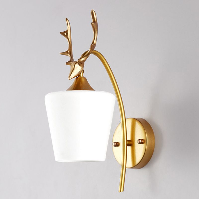 Modern Vanity Lighting Antlers Wall Light Fixture with Glass for Bathroom