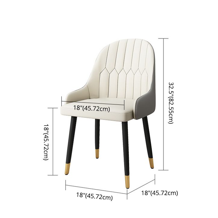 Modern Sintered Stone Table Set of 5/7 with Rectangle White Table Dining Set with PU Leather Chairs