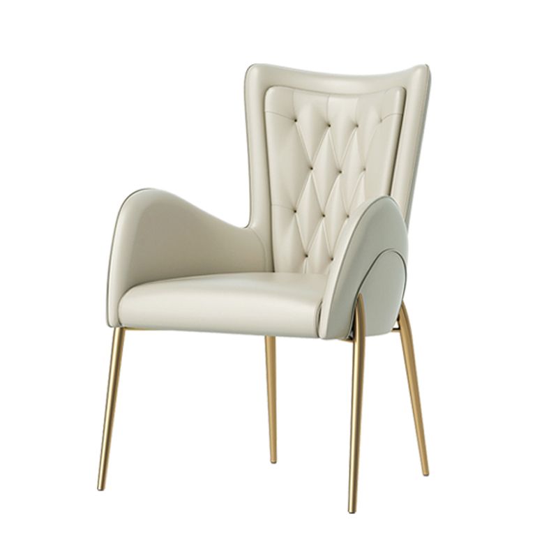 Glam Style Dining Arm Chair Upholstered Dining Chair for Dining Room