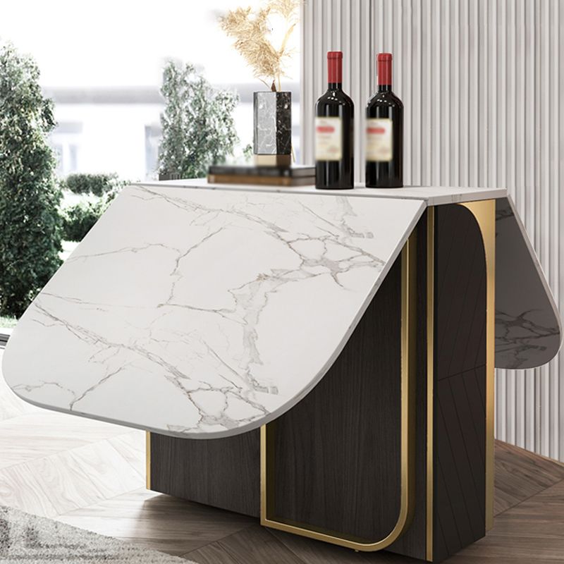 Modern 1/2/3/5 Pieces Foldable Dining Table Set with Sintered Stone Rectangle Dinette Set