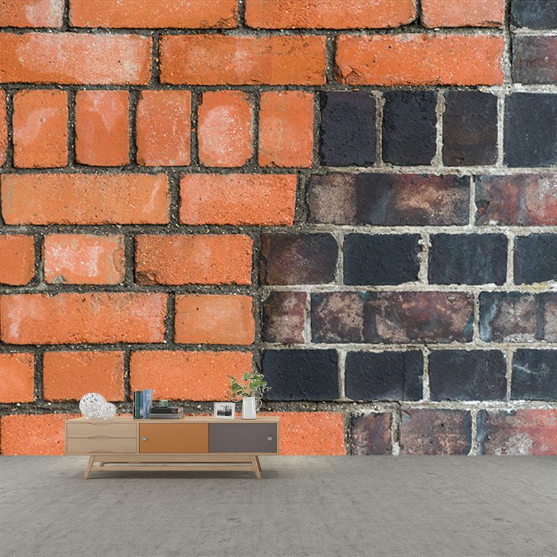 Industrial Style Brick Wall Mural for Dining Room, Personalized Size Available