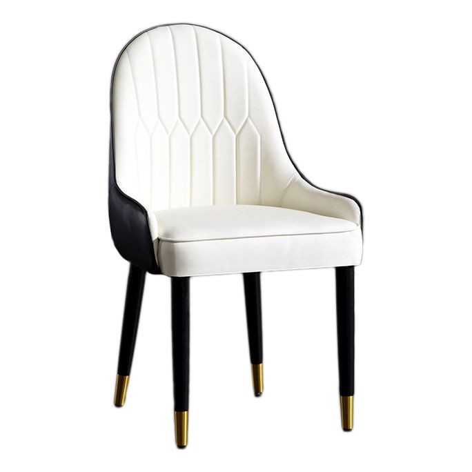 Faux Leather Armless Dining Chairs Glam Dining Side Chair for Home