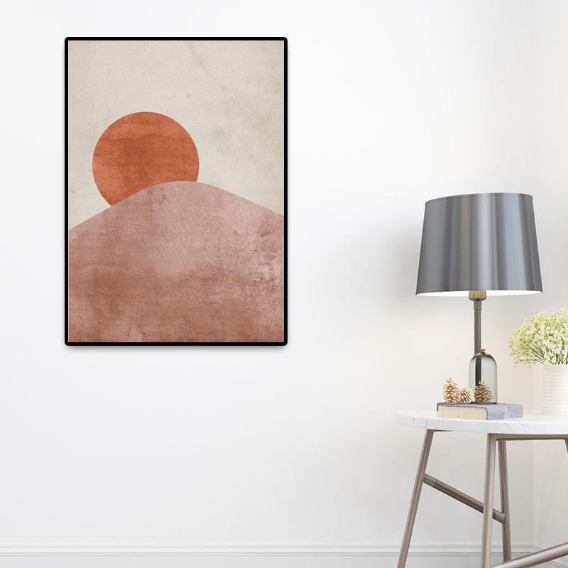 Scandinavian Landscapes Wall Art Print Brown Textured Wrapped Canvas for Bedroom