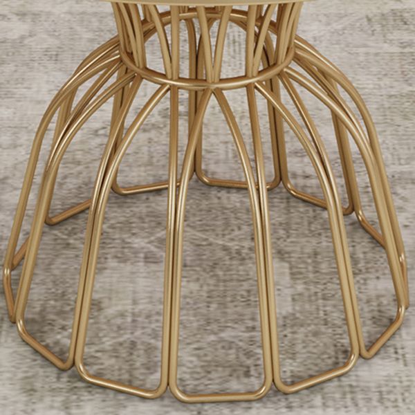 Metal Traditional Luxury Round Table Sintered Stone Top Table with Pedestal Base
