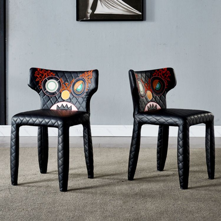 Contemporary Style Wingback Upholstered Dining Side Chair for Dining Room