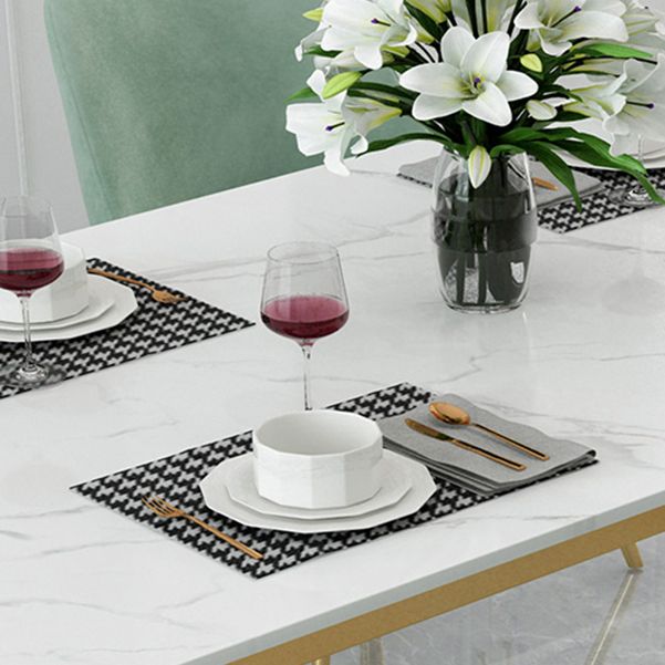 Glam Style 1/4/5 Pieces Dining Set White-gold Table Kitchen Set for Dining Room