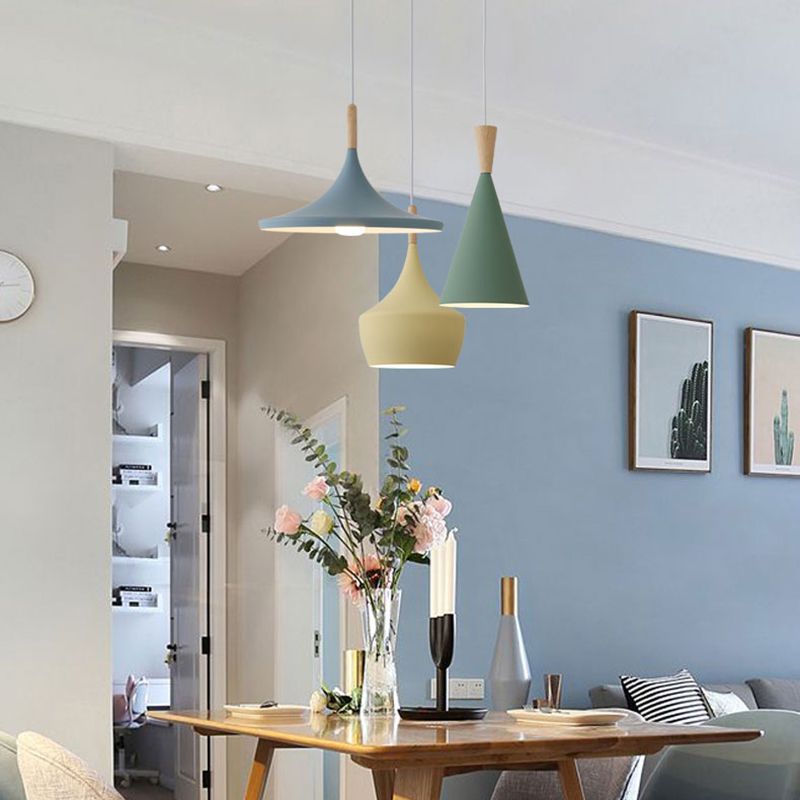 Macaroon Modern Hanging Lamps Aluminium Pendant Pending Lighting Fixtures pour le salon