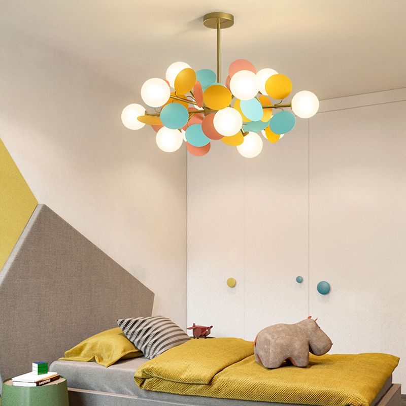 Bubbles Bedroom Ceiling Pendant Light Metal Nordic Style Chandelier Light Fixture