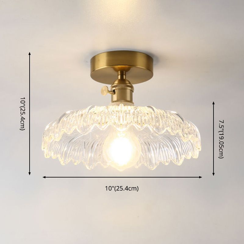 Plafonnier encastré de style moderne avec abat-jour en verre pour salon et chambre à coucher