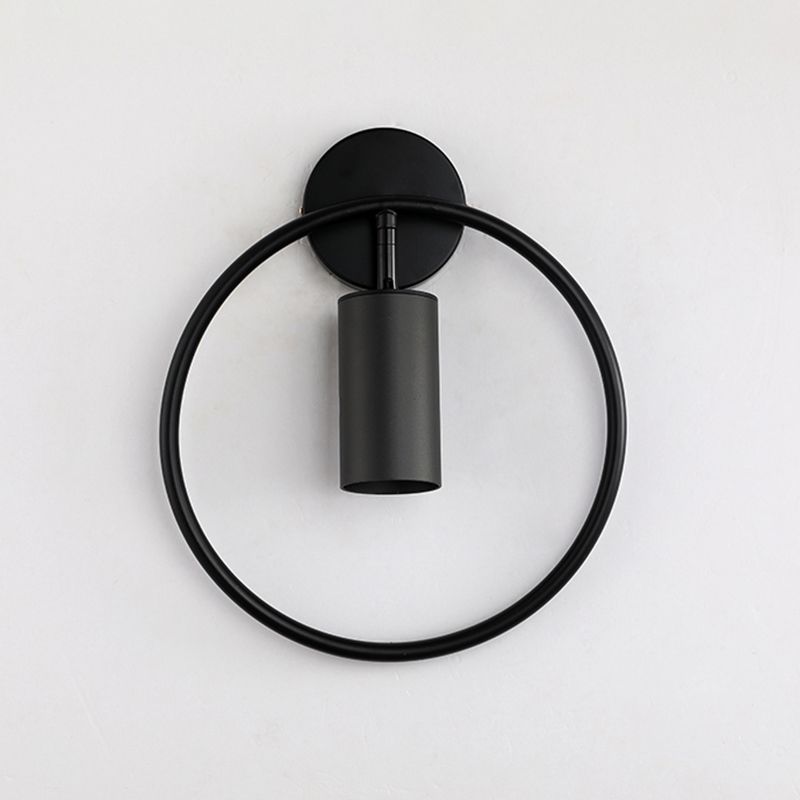 Metallische zylindrische Wandhalterung Licht postmoderne 1 Kopfwandleuchte mit Halo -Ring für Bett