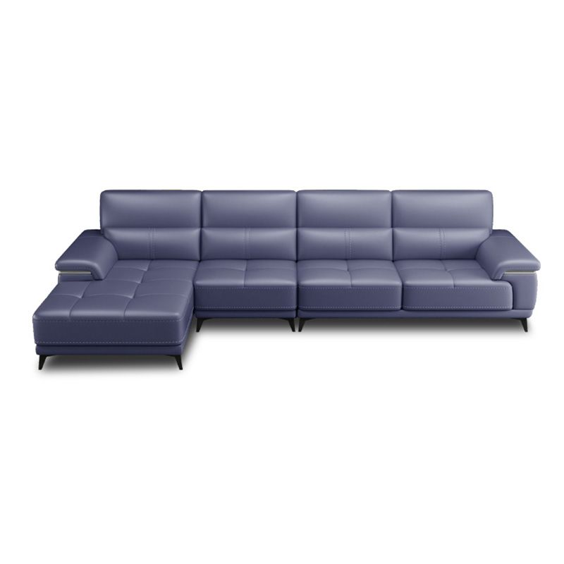 135.83" W x 66.93" D x 36.22" H Genuine Leather Sofa & Chaise Sewn Pillow Back Sofa