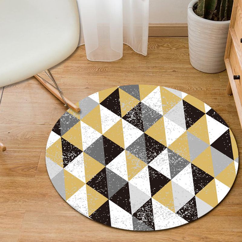 Modern Home Decor Rug Multi-Color Geometric Area Carpet Polypropylene Easy Care Machine Washable Rug