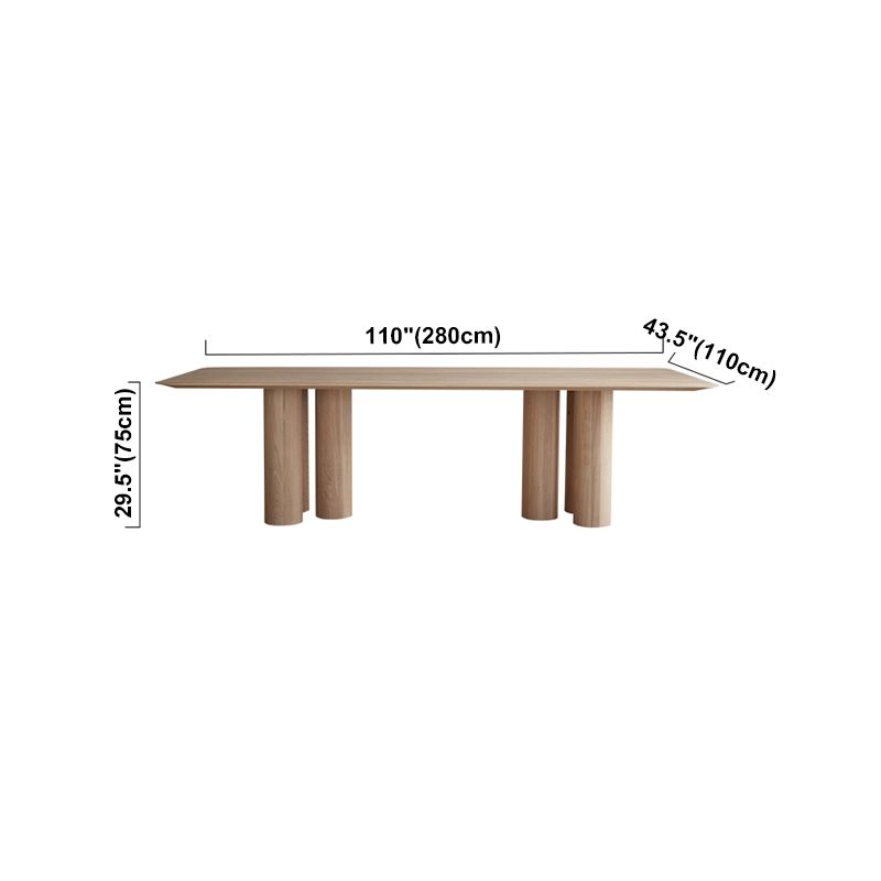 Rectangle Shape Casual Dining Table Solid Wood Fixed Table for Kitchen