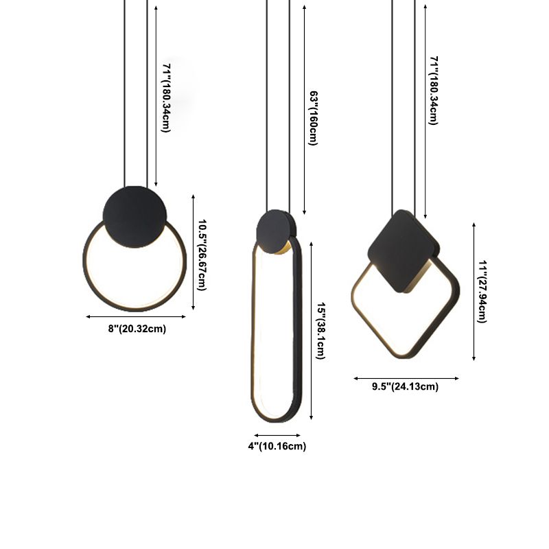 Geometric Suspended Lighting Fixture Modern Pendant Lighting for Dining Room