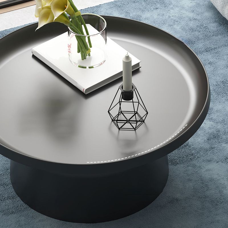 Round Tray Top Coffee Table Metal Pedestal 1 Single Cocktail Table