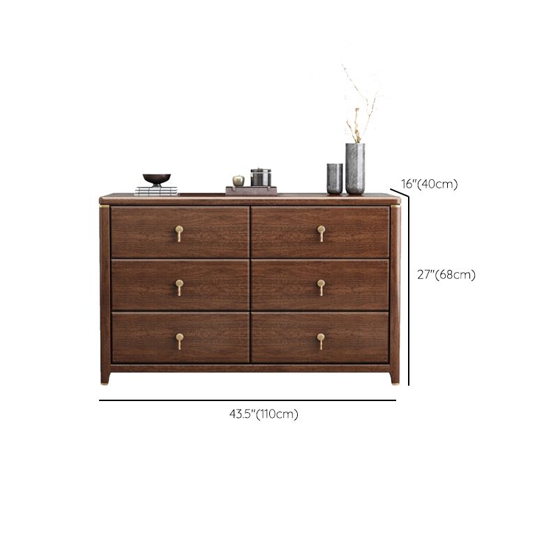 Mid Century Modern Chest Wood Rectangular Chest in Walnut Finish