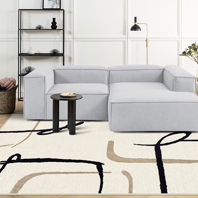 Wit modern tapijt abstract patroon polyester gebied tapijt wasbaar wasbaar gemakkelijke tapijt voor salon