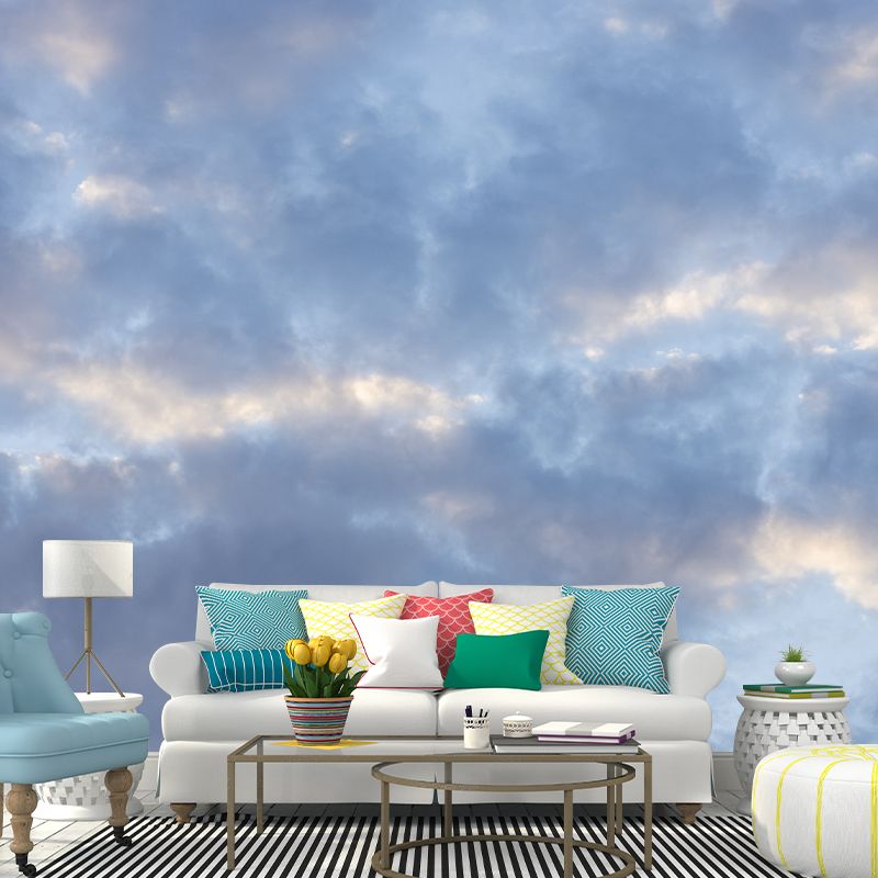 Blue Sky Mural Wallpaper for Restaurant Decor Water Resistant, Made to Measure