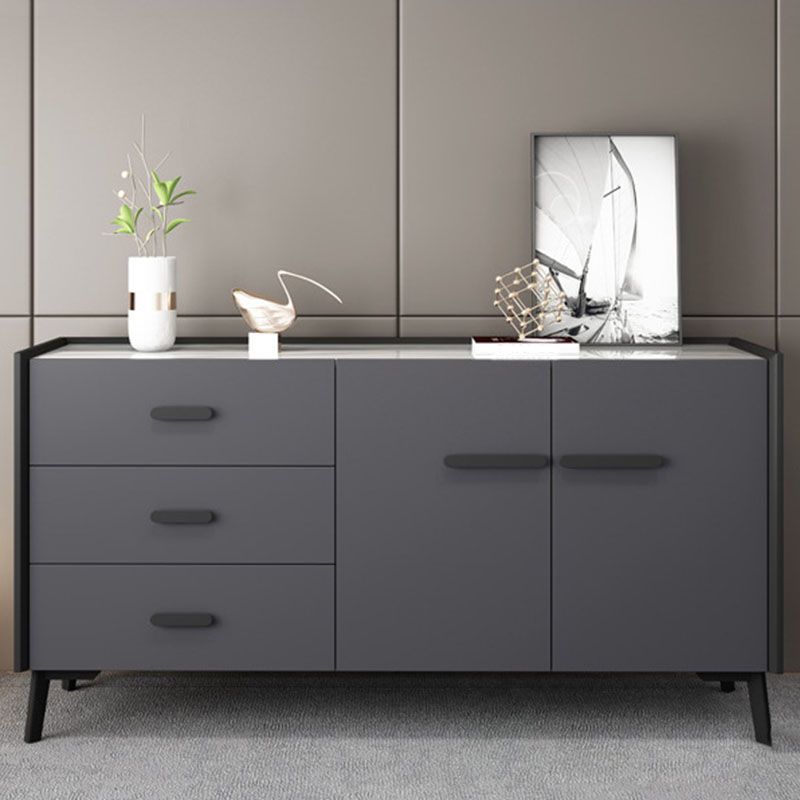 Contemporary Stone Chest Bedroom Horizontal Storage Chest with Drawers