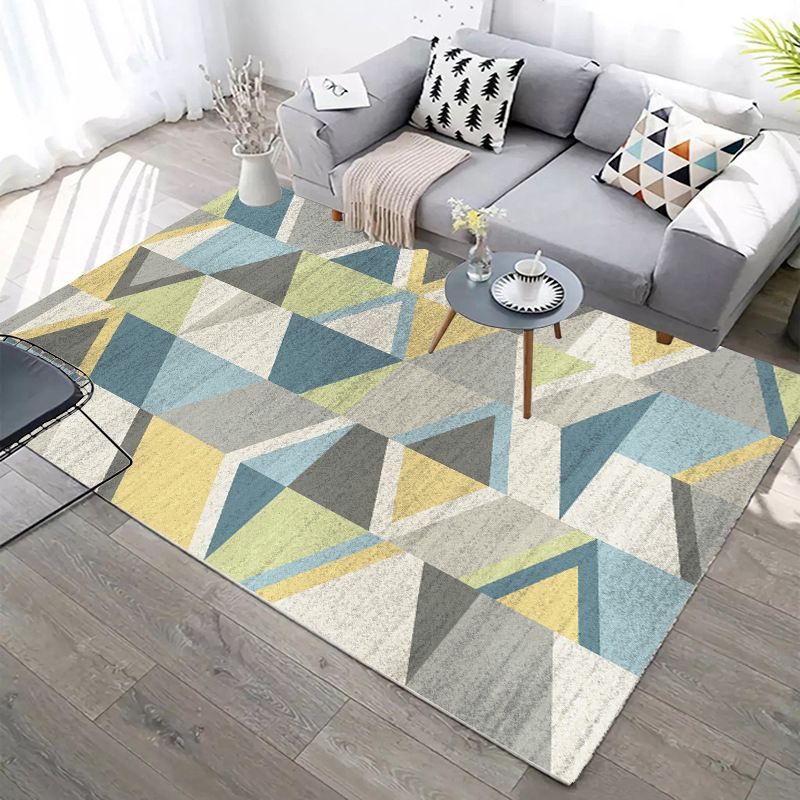 Nordic Rug Geometric Area Carpet Polyester Washable Rug for Living Room, Office