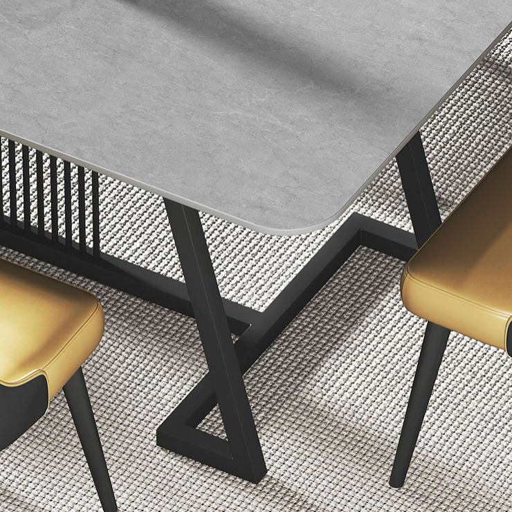 Modern 1/2/5/7 Pieces Dining Set Sintered Stone Dining Table Set with Leather Chairs