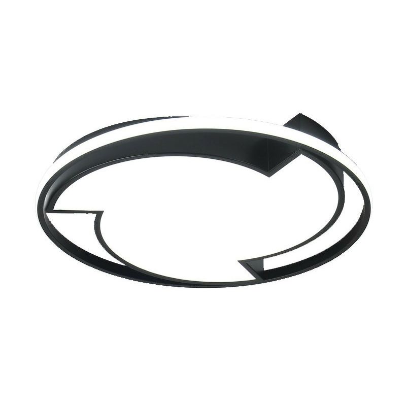 Encercler Aluminium Flush Ceiling Light Contemporary Black LED Flush Mount Lighting Fixture