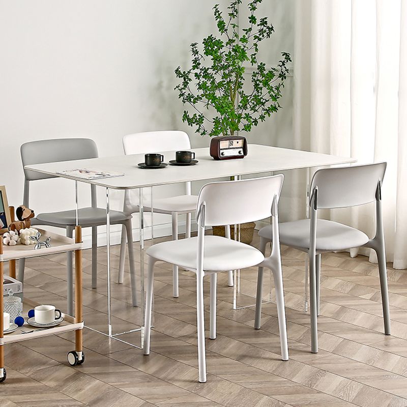 Open Back Dining Side Chair Plastic Side Chair for Kitchen Use