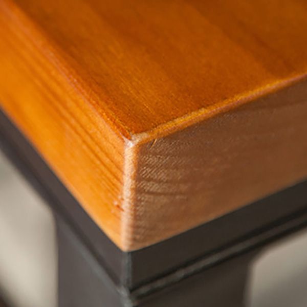 Industrial Style Bar Table Rectangle Solid Wood Bistro Bar Desk with Footrest