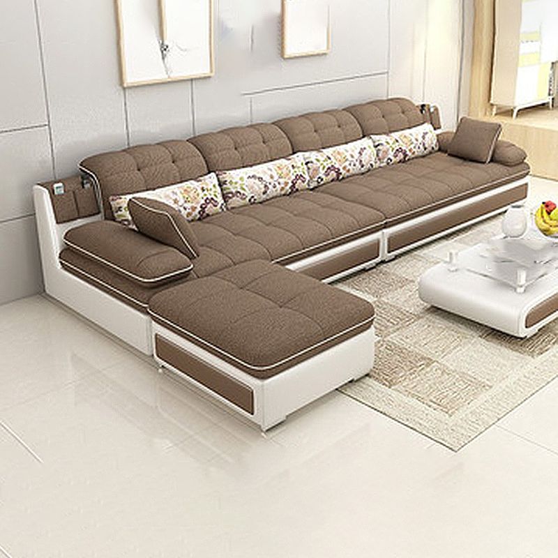 129.92" L√ó 62.99" W √ó 33.46" H Sofa Pillow Top Arm Sectional with Storage