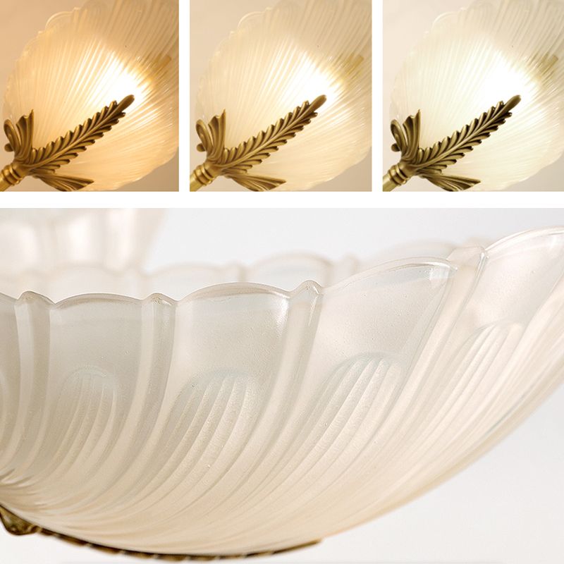 Lampada da soffitto in vetro con montaggio a semi-incasso Lampada da soffitto in ottone stile moderno