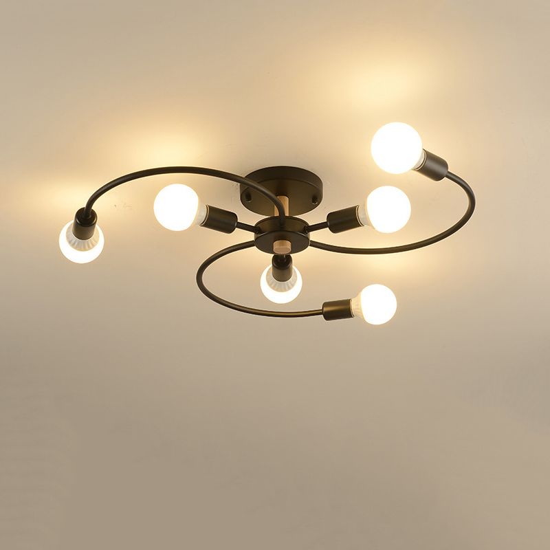 Industrial Ceiling Lamp Simple Metal Flush Mount Light Fixture for Bedroom